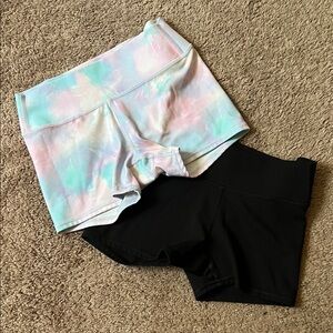 Girls All In Motion Tie-Dye and Black Tumble Shorts